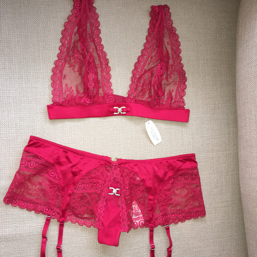 NEW Victoria's Secret Lace Unlined Bra & Panty SET